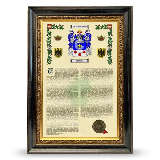 Schoene Armorial History Framed - Heirloom
