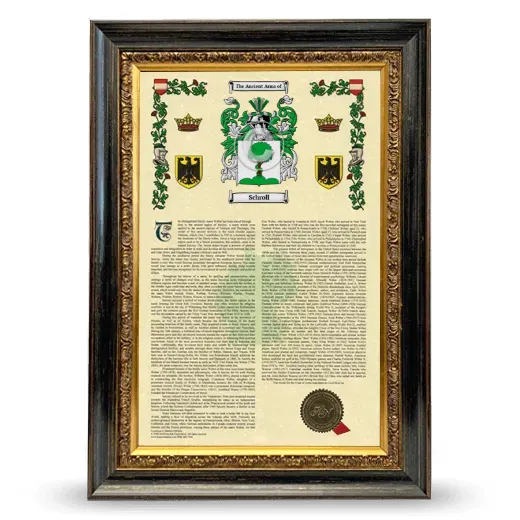 Schroll Armorial History Framed - Heirloom