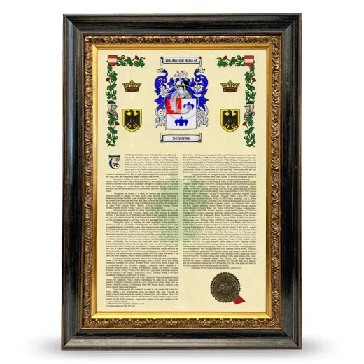 Schuren Armorial History Framed - Heirloom