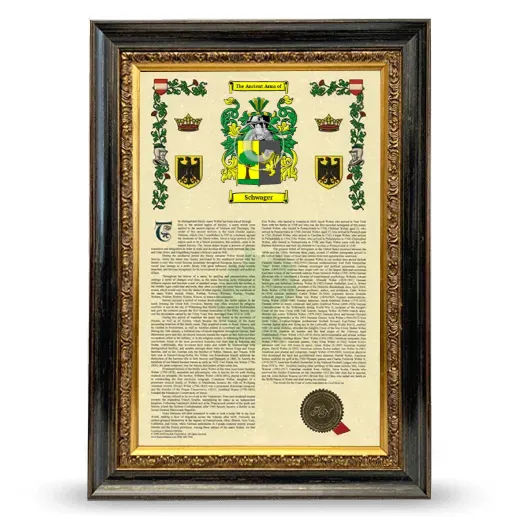 Schwager Armorial History Framed - Heirloom