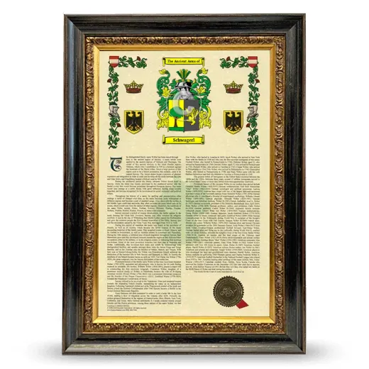 Schwagerl Armorial History Framed - Heirloom