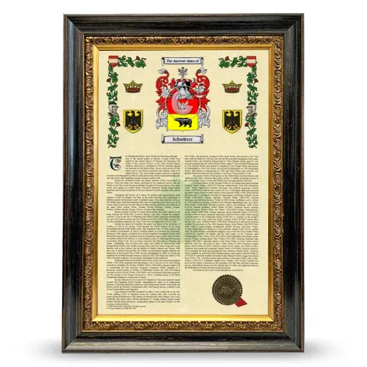 Schwitter Armorial History Framed - Heirloom