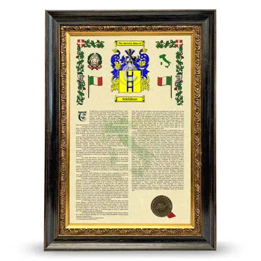Scichilone Armorial History Framed - Heirloom