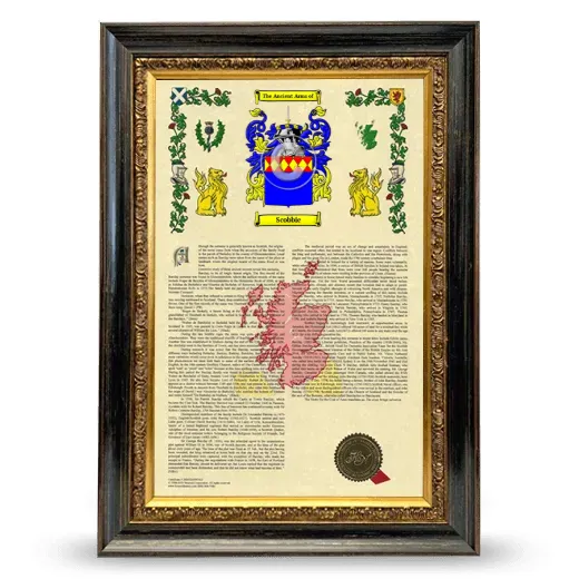Scobbie Armorial History Framed - Heirloom