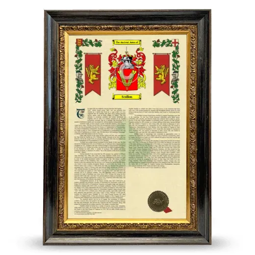 Scollon Armorial History Framed - Heirloom