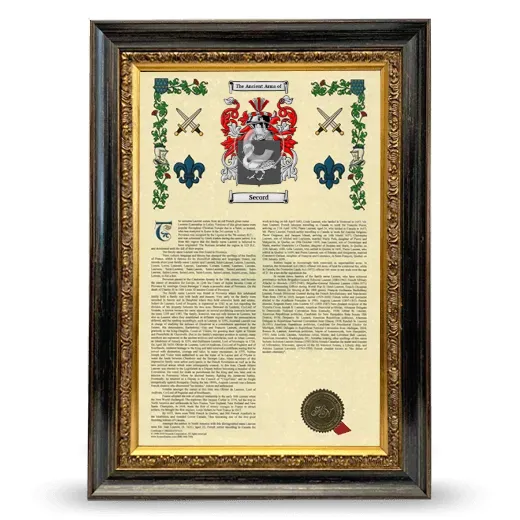 Secord Armorial History Framed - Heirloom