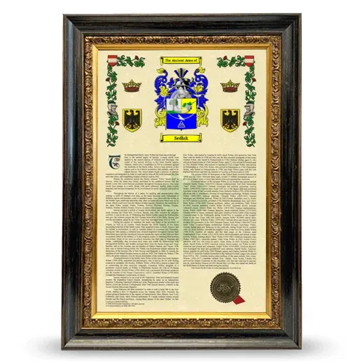 Sedlak Armorial History Framed - Heirloom