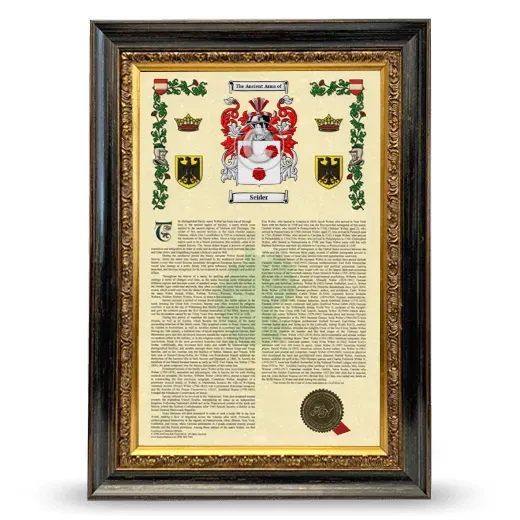 Seider Armorial History Framed - Heirloom