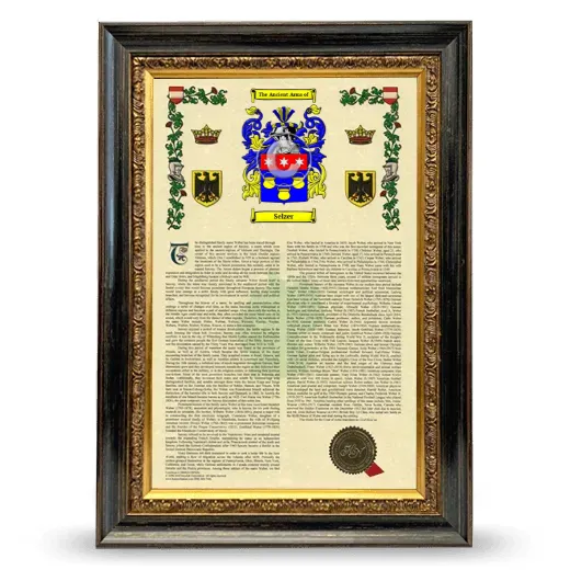 Selzer Armorial History Framed - Heirloom