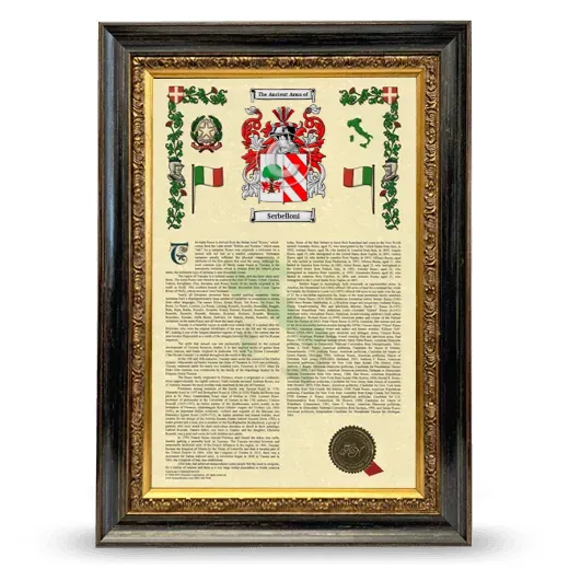 Serbelloni Armorial History Framed - Heirloom