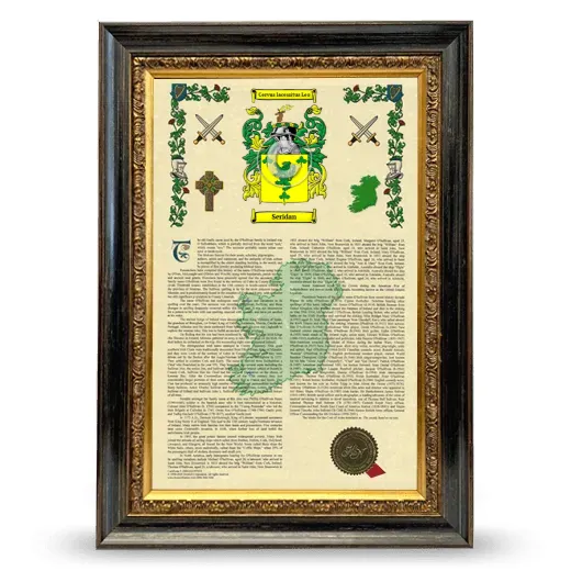 Seridan Armorial History Framed - Heirloom