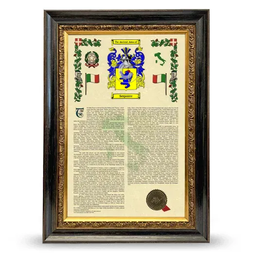 Serponte Armorial History Framed - Heirloom