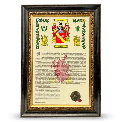 Shanan Armorial History Framed - Heirloom