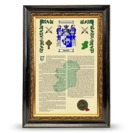 Sharlick Armorial History Framed - Heirloom