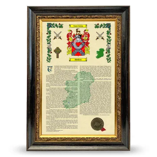 Sheiron Armorial History Framed - Heirloom