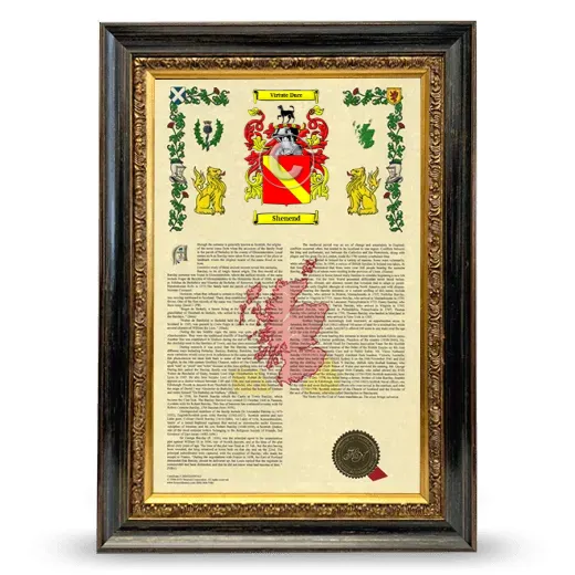 Shenend Armorial History Framed - Heirloom