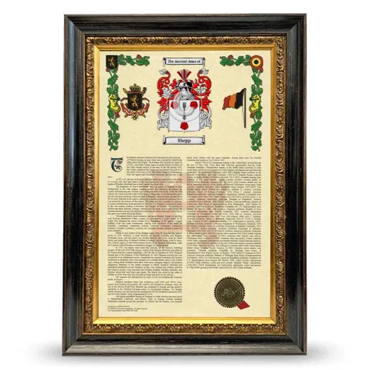 Shepp Armorial History Framed - Heirloom