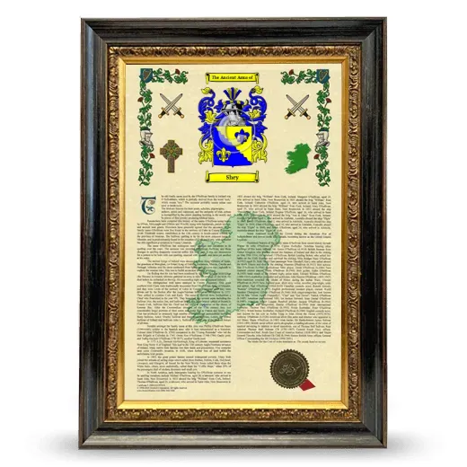 Shey Armorial History Framed - Heirloom