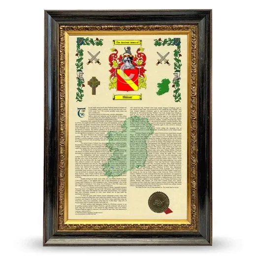 Shinar Armorial History Framed - Heirloom