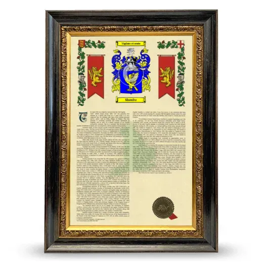 Shoultz Armorial History Framed - Heirloom