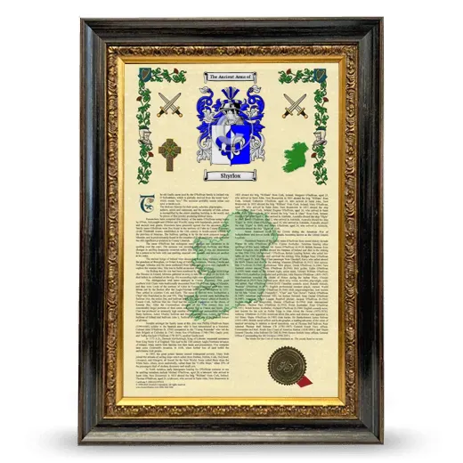 Shyrlox Armorial History Framed - Heirloom