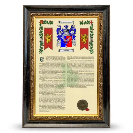 Sibeley Armorial History Framed - Heirloom
