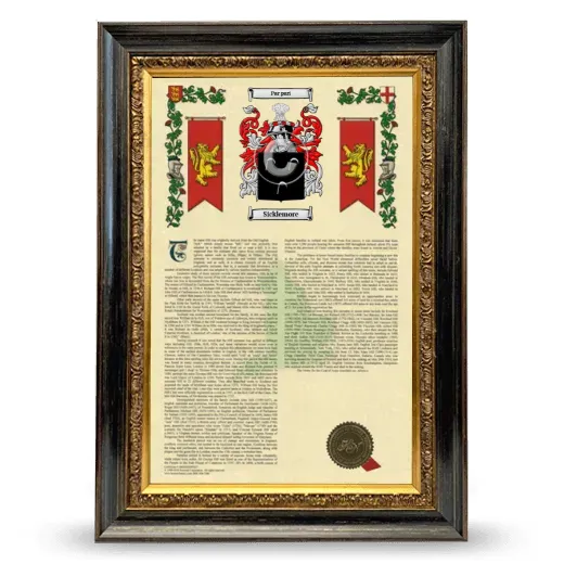 Sicklemore Armorial History Framed - Heirloom