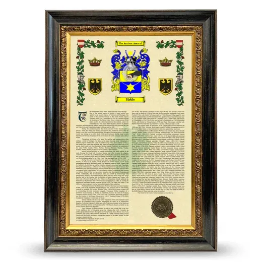 Sieble Armorial History Framed - Heirloom