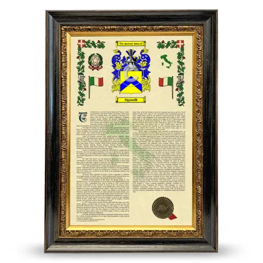 Signorili Armorial History Framed - Heirloom