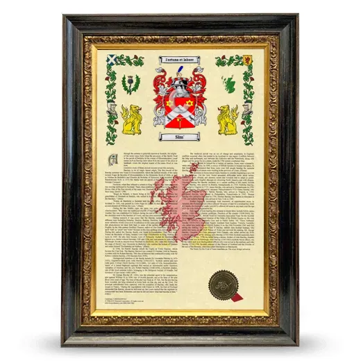 Sim' Armorial History Framed - Heirloom