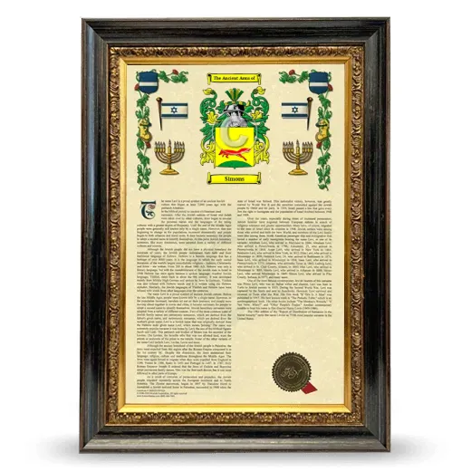 Simons Armorial History Framed - Heirloom