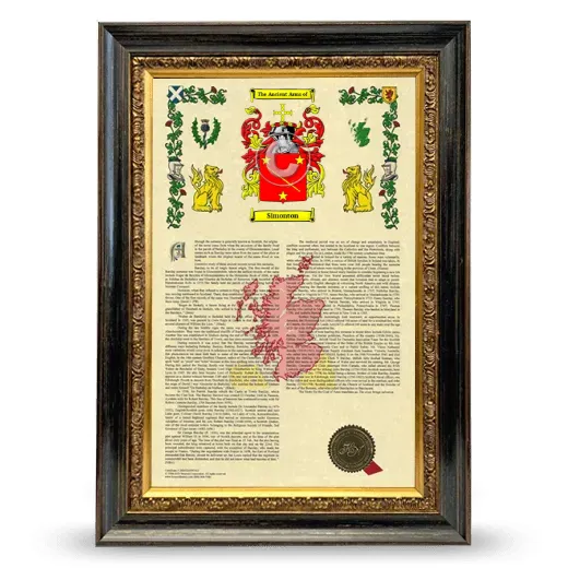Simonton Armorial History Framed - Heirloom