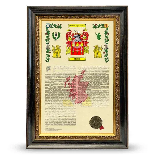 Skiene Armorial History Framed - Heirloom