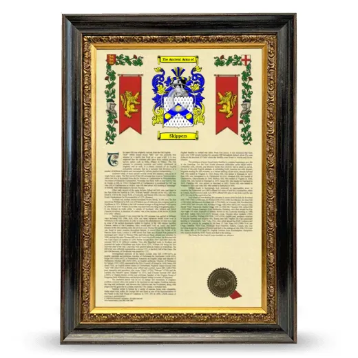 Skippers Armorial History Framed - Heirloom