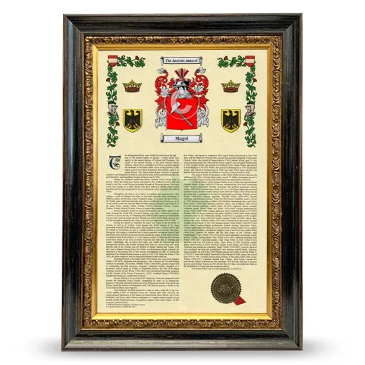 Slagel Armorial History Framed - Heirloom