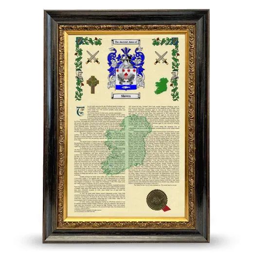 Slaven Armorial History Framed - Heirloom