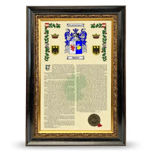 Sluyters Armorial History Framed - Heirloom