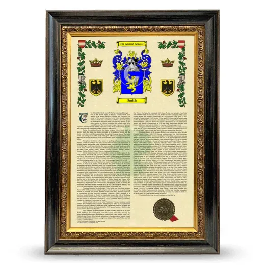 Smith Armorial History Framed - Heirloom