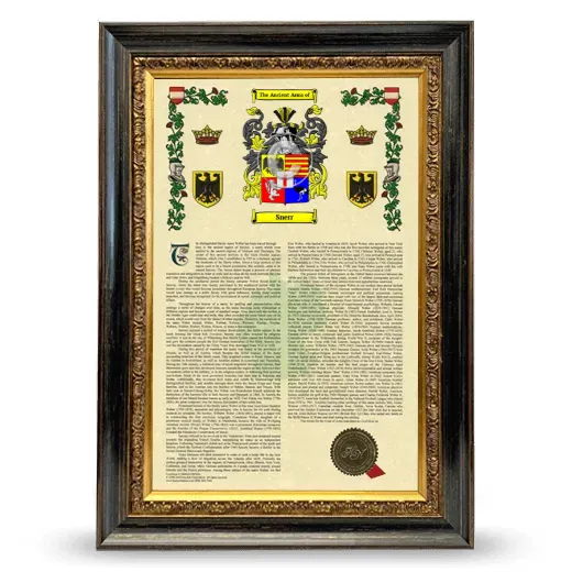 Snerr Armorial History Framed - Heirloom