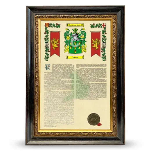 Snoek Armorial History Framed - Heirloom
