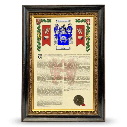 Socha Armorial History Framed - Heirloom
