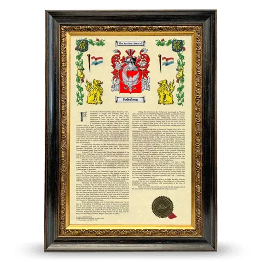 Soderberg Armorial History Framed - Heirloom