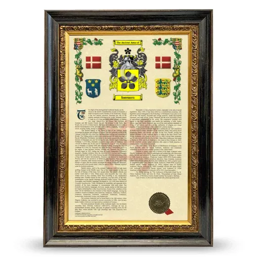 Sorensen Armorial History Framed - Heirloom