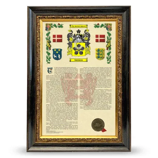 Sorenson Armorial History Framed - Heirloom