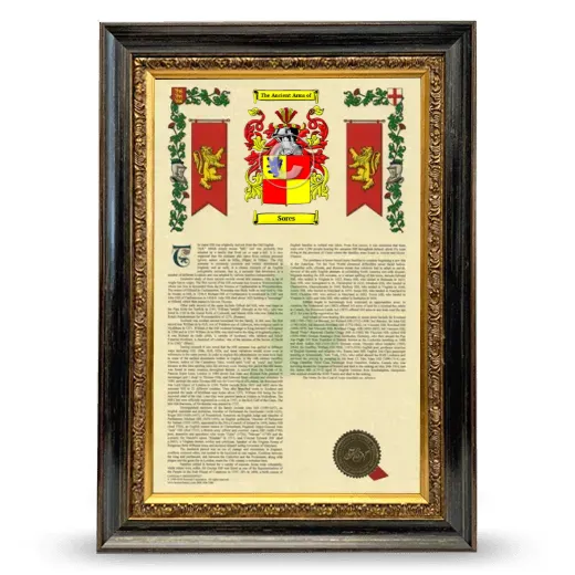 Sores Armorial History Framed - Heirloom