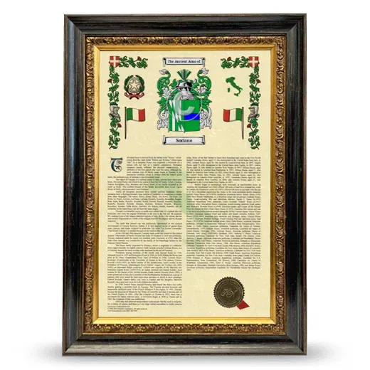 Soriano Armorial History Framed - Heirloom