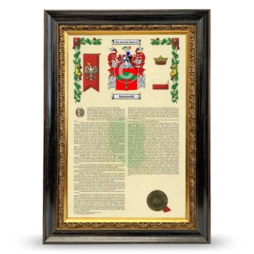 Sosnowski Armorial History Framed - Heirloom