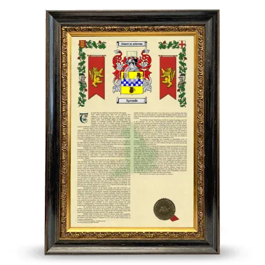 Sprouls Armorial History Framed - Heirloom