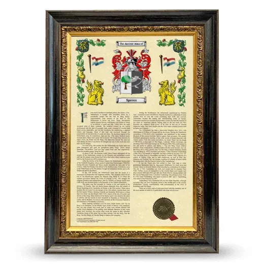 Sprous Armorial History Framed - Heirloom