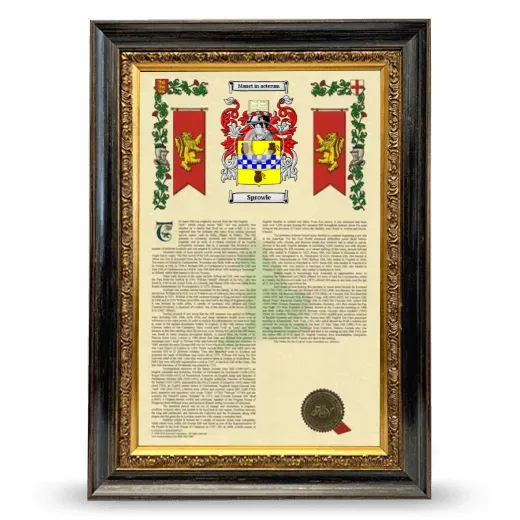 Sprowle Armorial History Framed - Heirloom
